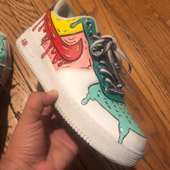 Custom Cartoon Nike Air Force Ones - Picture 1 of 11